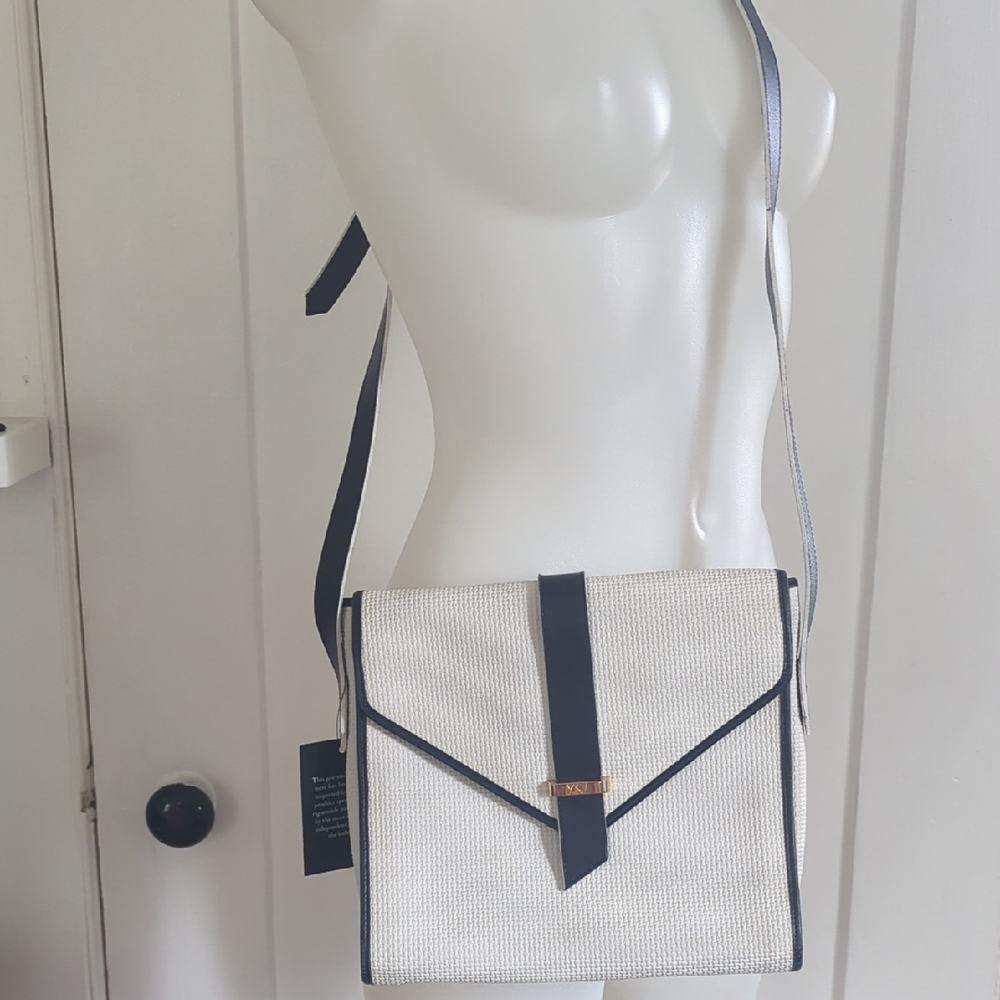 Saint Laurent White And Blue Envelope Crossbody Bag
